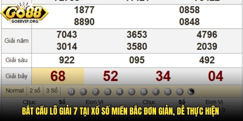 Bắt cầu lô giải 7 tại xổ số miền Bắc đơn giản, dễ thực hiện