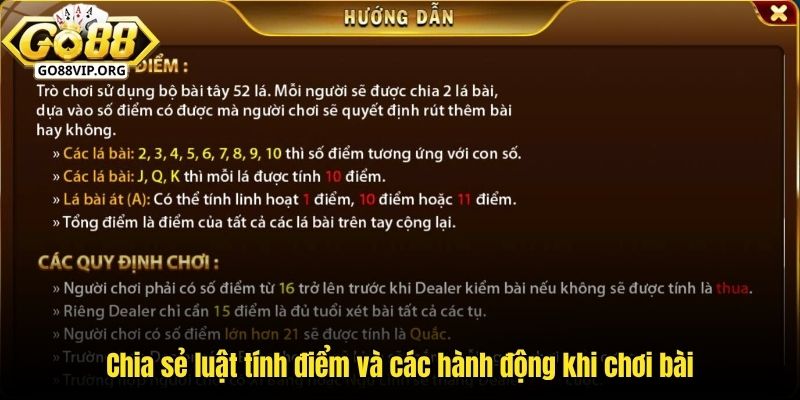 Chia sẻ luật tính điểm và các hành động khi chơi bài