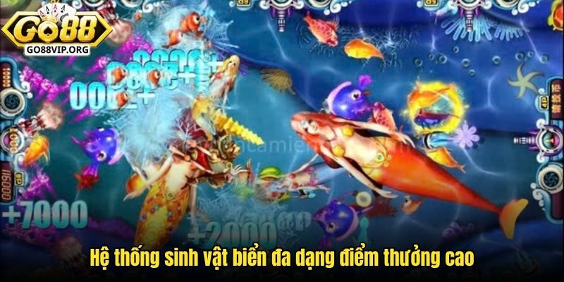 Hệ thống sinh vật biển đa dạng điểm thưởng cao