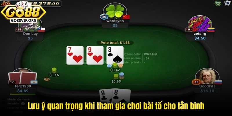 Lưu ý quan trọng khi tham gia chơi bài tố cho tân binh