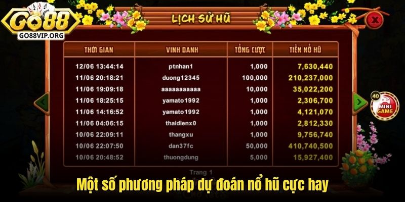 Một số phương pháp dự đoán nổ hũ cực hay