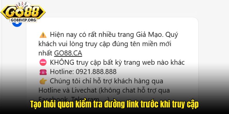 Tạo thói quen kiểm tra đường link trước khi truy cập