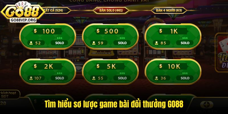 Tìm hiểu sơ lược game bài đổi thưởng GO88